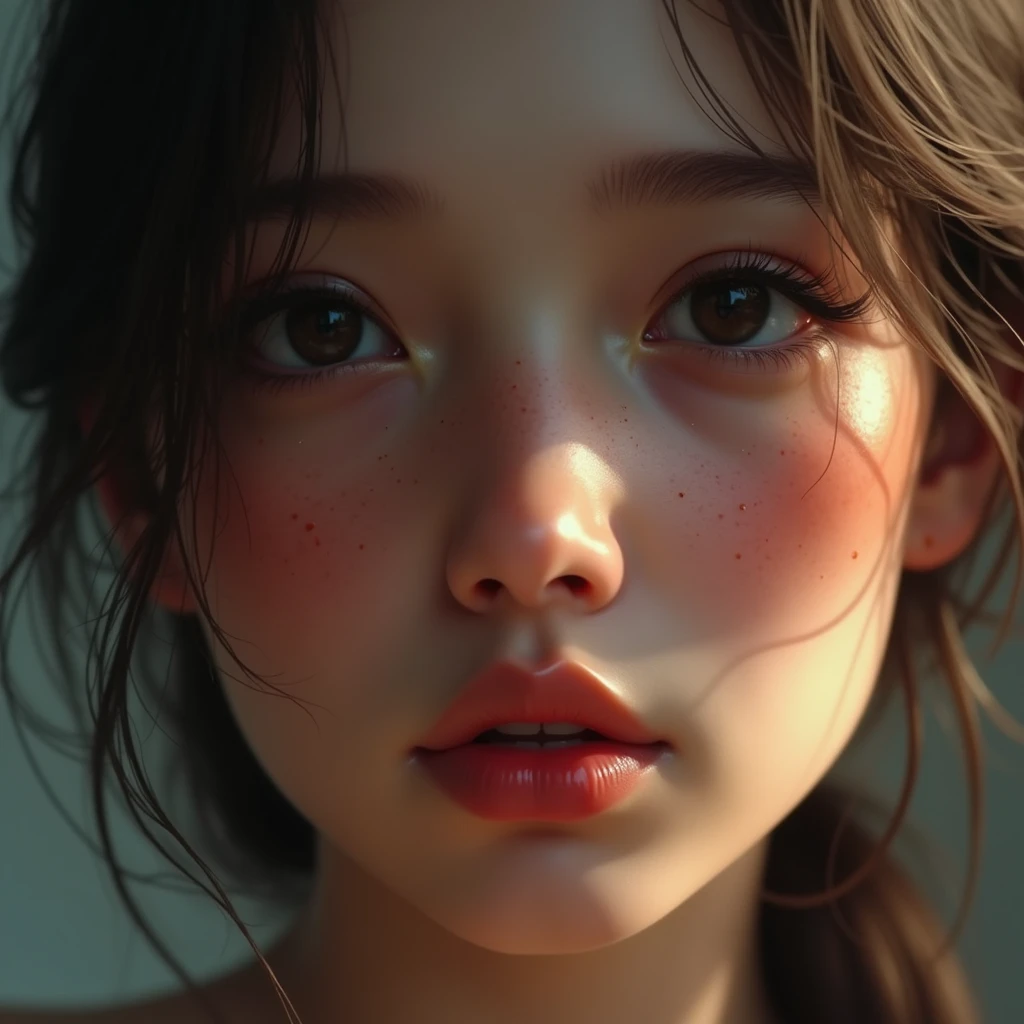 hyperrealistic digital painting by Charlie Bowater and Jeremiah Ketner, shallow depth of field, bokeh, incredibly detailed, real, photshoot, closeup