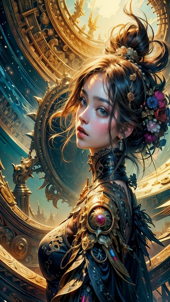(masterpiece, Highest quality, Highest quality, Official Art, beautifully、aesthetic:1.2), (One girl), Very detailed,(Fractal Art:1.3),colorful,Most detailed、front、Dress casually