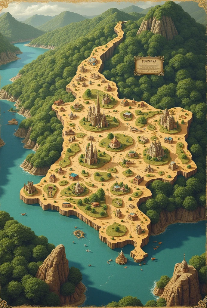 shows a creative map of the place of fontifon de colombia de bogota in ancient times