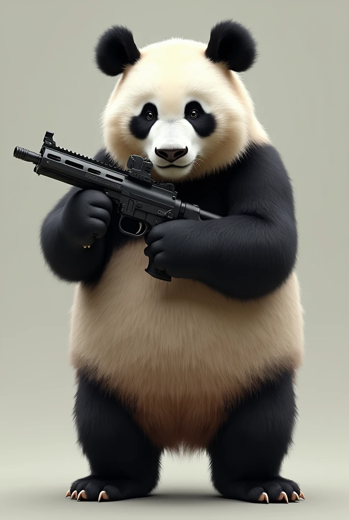 A panda holding a gun