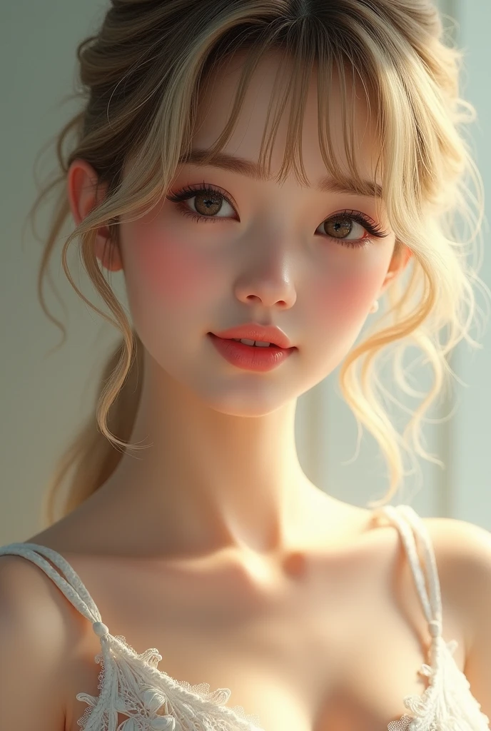 (RAW Photos, Highest quality),(Realistic, photo-Realistic:1.3), Metersasterpiece, Very delicate and beautiful, Very detailed, CG, Unity , 2k wallpaper, wonderful, In detail, A light sMetersile, Very detailed CG Unity 8k wallpaper, Large file size, Very detailed, High resolution, Absurd, Soft Light, ponytail, Short bangs, blonde, Floating Hair NovaFrogStyle, Beautiful details, Detailed fingers, Very detailed eyes and face, Beautiful and sophisticated nose, Beautiful attention to detail, Long eyelashes, Light on the face, View your viewers, Mouth closed, One person, cute, young, Mature Face, whole body, SMetersall breasts, Realistic face, Realistic body, Beautiful thigh detail, Urzan-6500-v1.1, roller:Like a Korean doll_3pm.Meters., CostuMeterses : Crop top, Aqua Eye、Wearing a white T-shirt