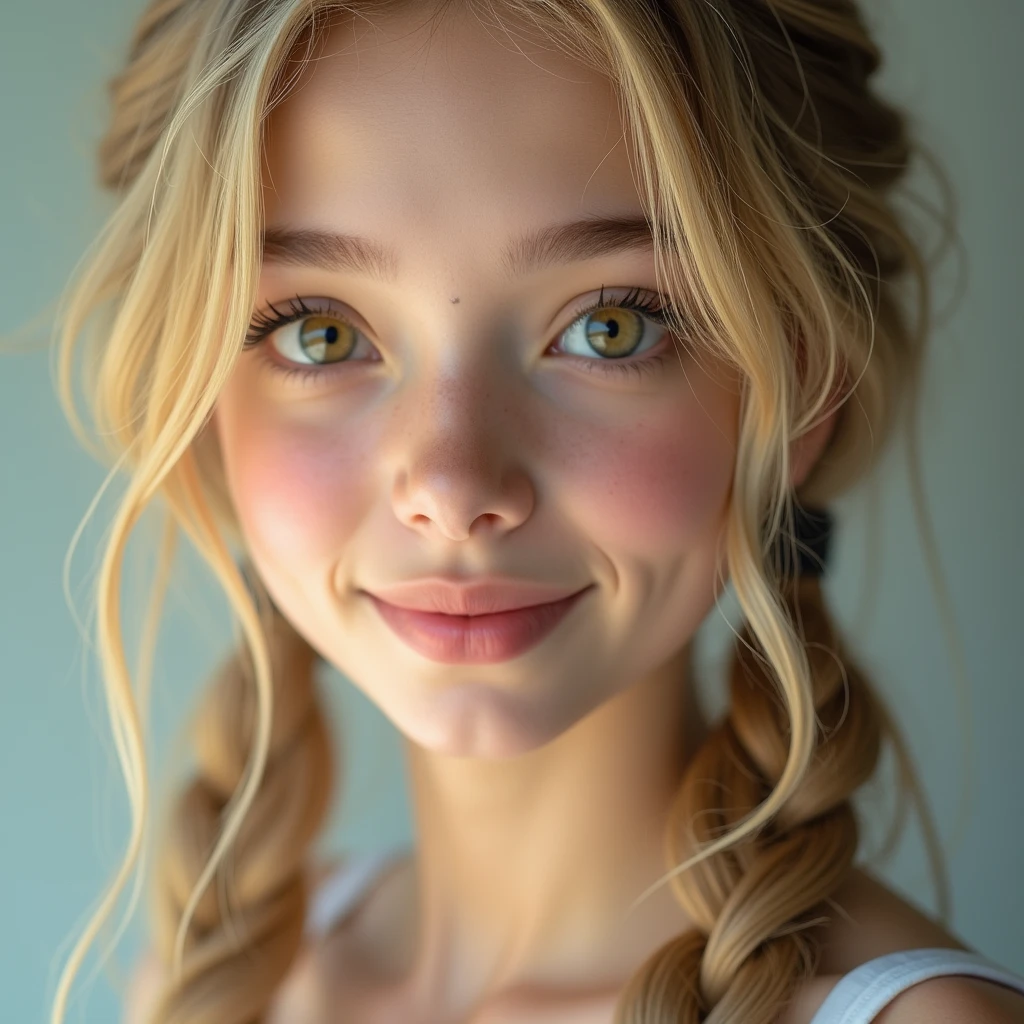 close up of a beautiful blonde with twintails