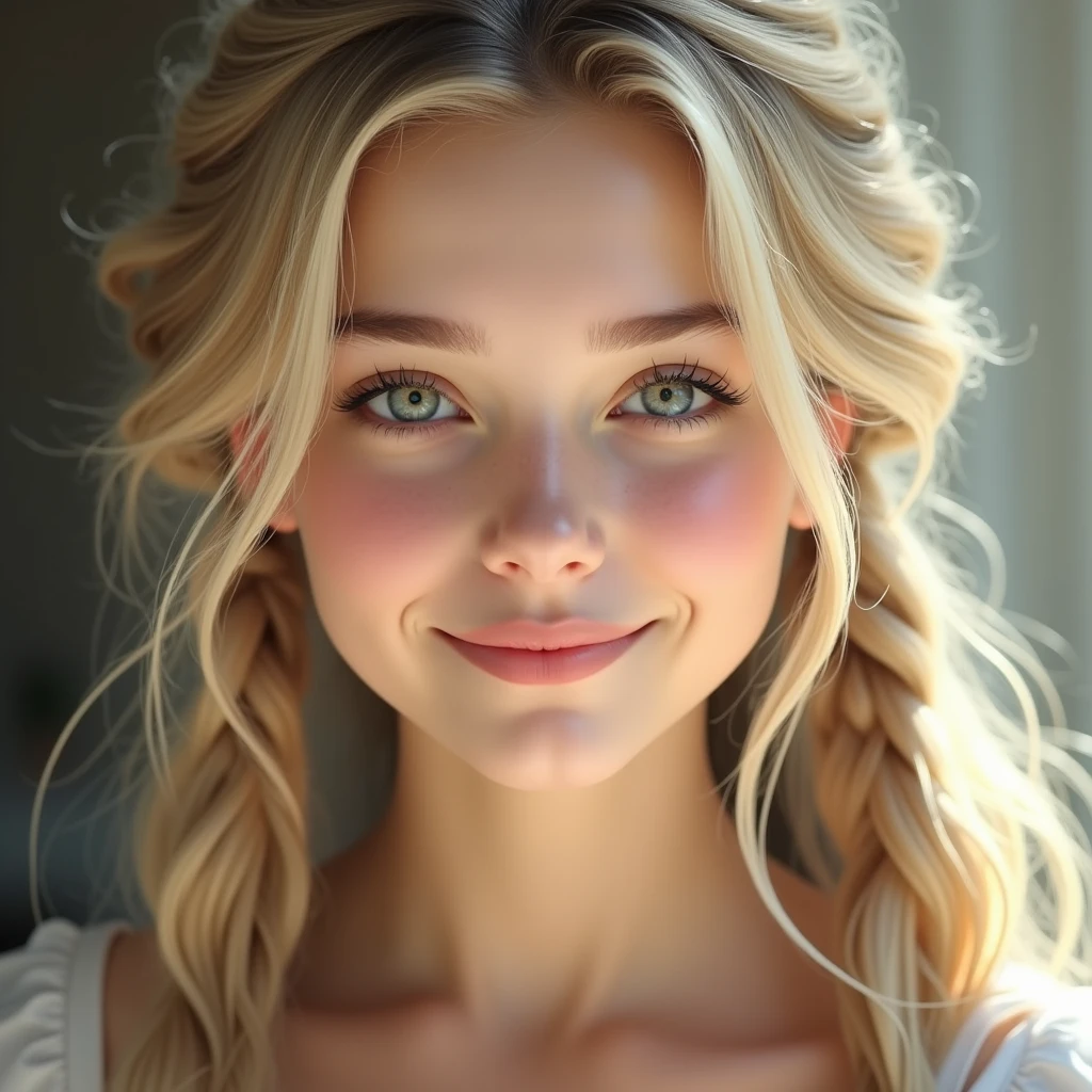 close up of a beautiful blonde with twintails