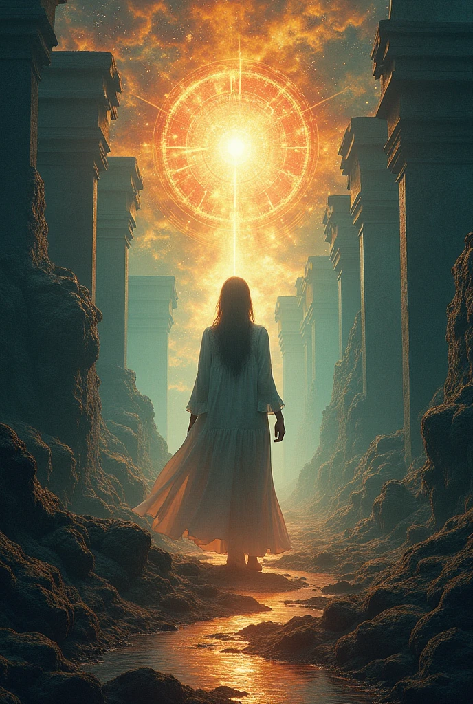 Generates an image that represents a past, a present and a projection for the future