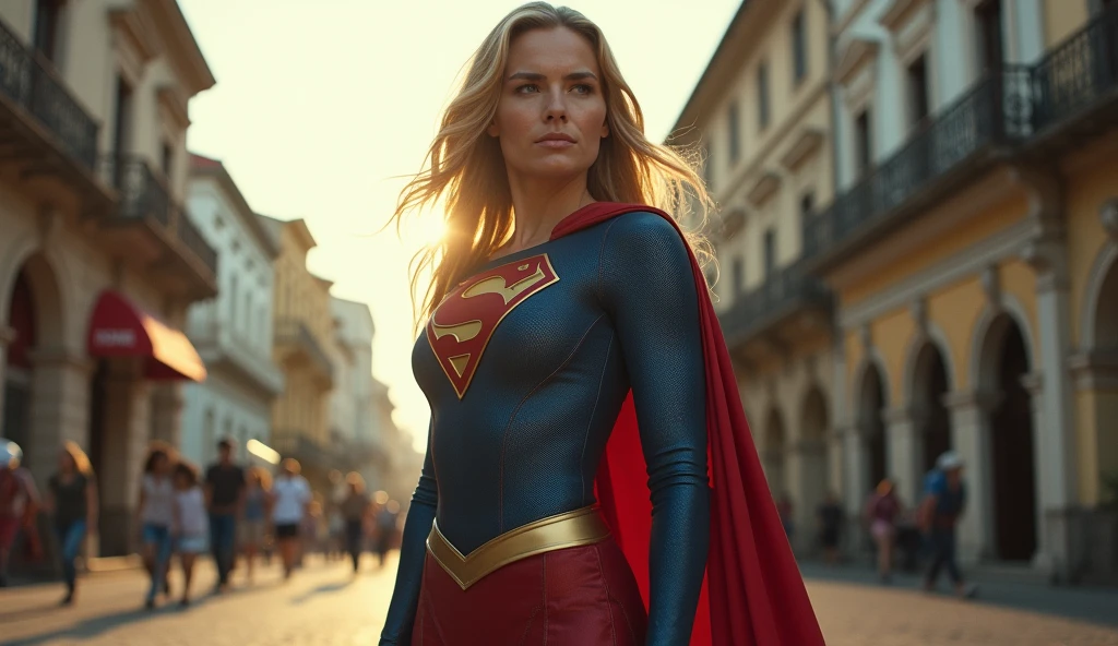 Praça da Bandeira, Rio de Janeiro city - Brazil; super old Jean Smart Supergirl; HD. Photograph, ((realism)), extremely high quality RAW photograph, ultra detailed photograph, sharp focus, high resolution, (detailed skin:1,3),high quality, film grain, Fujifilm XT3,Highly Detailed, movie, (Cinematic Photo:1.3) of (Realistic:1.3), by John Byrne/Jerry Ordway