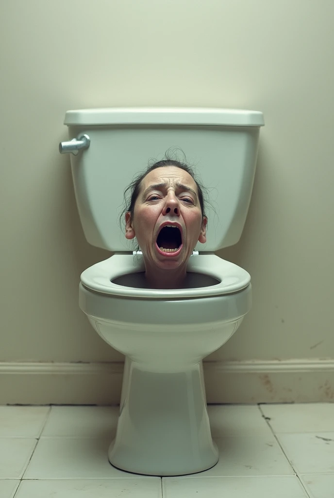 Generates a toilet with a human head coming out