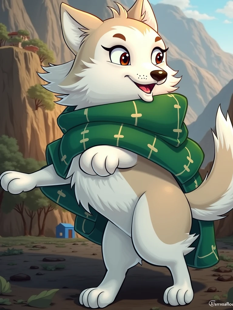 curli the dog of the youtuber fernanfloo standing on two legs bombing Peru