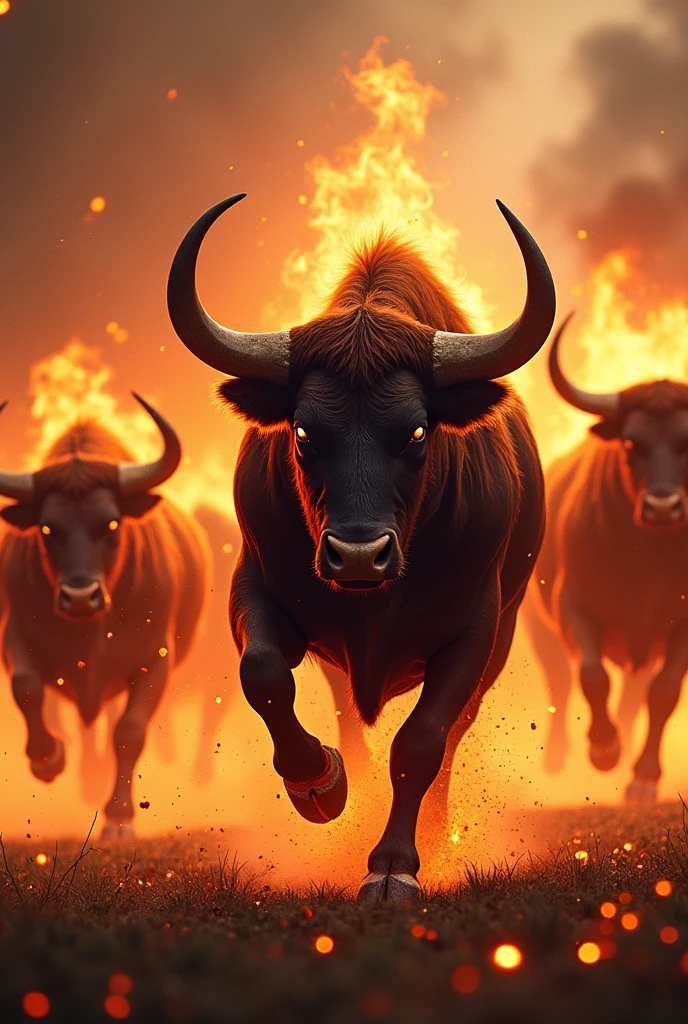 Bulls on fire 


