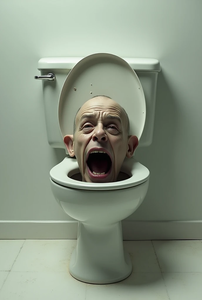 Generates a toilet with a human head coming out