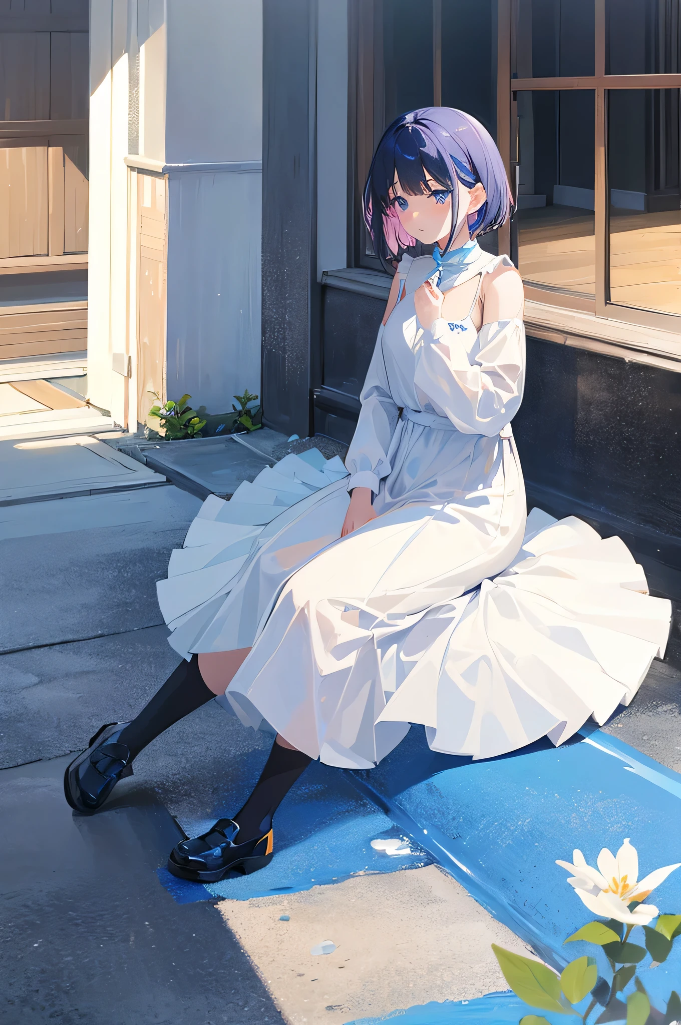 (((White dress)))、((Blue Archive))、((Kazusa))