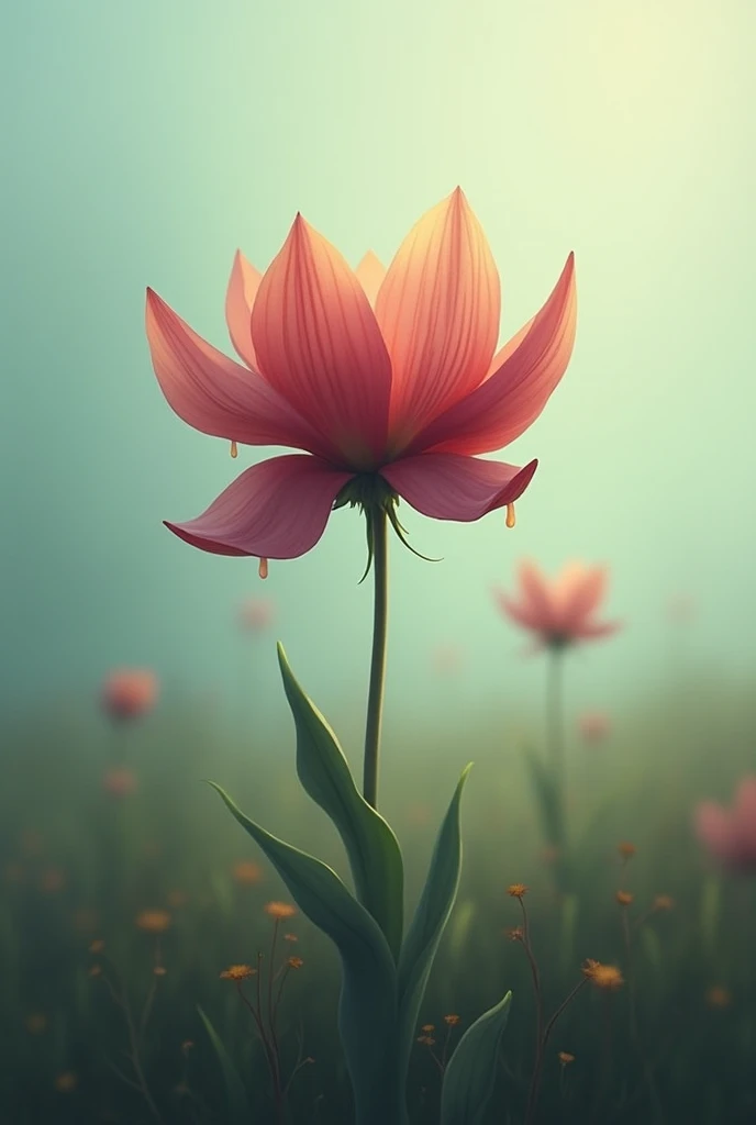 flower that was sad because its petals had fallen due to the wind.
