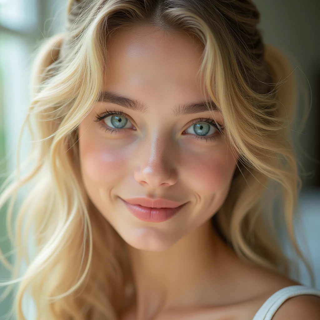 close up of a beautiful blonde with twintails