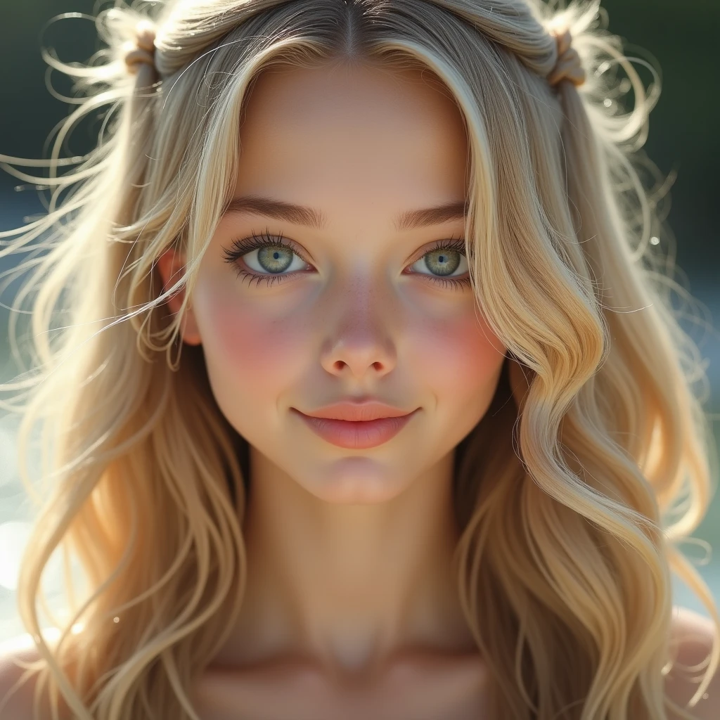 close up of a beautiful blonde with twintails