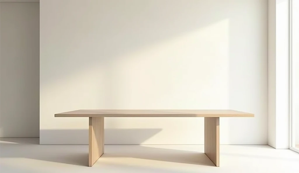 Image of an empty table, seen from the front