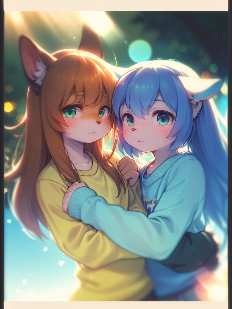 (Sumilux f1.4 36mm , Polaroid , low Latitude old color negative film , cross process , (bokeh), Long exposure , blur , flare, chromatic aberration , (soft focus), (Shallow focus) , soft glow , Maximum aperture, low Key , Transparent depiction , Tyndall) , age student couple curious about sex