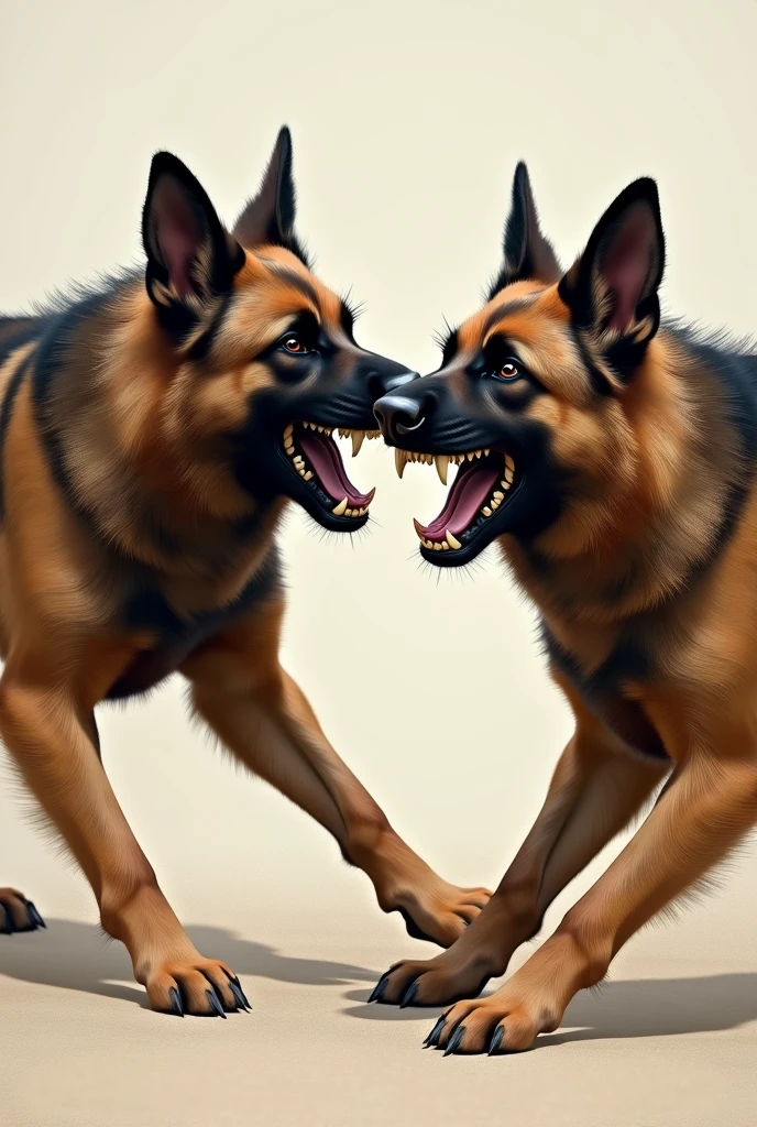 Drawing of two hungry and angry Belgian Shepherd dogs