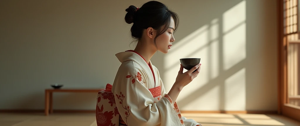 Woman drinking sake