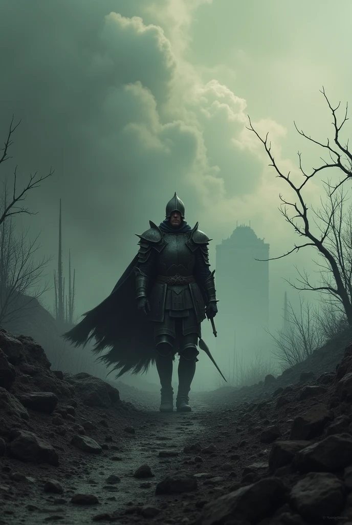 Le roi st Louis a la guerre paysage imaginaire France apocalyptic sombre recherchant son ennemi l'antichrist
