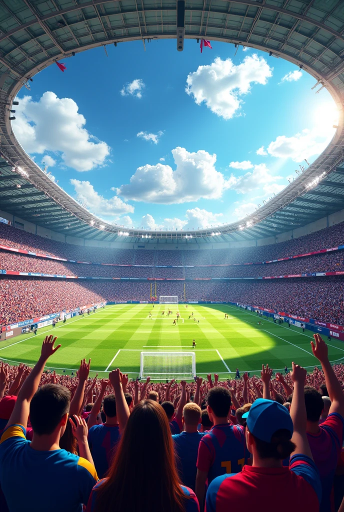 Football field full of fans