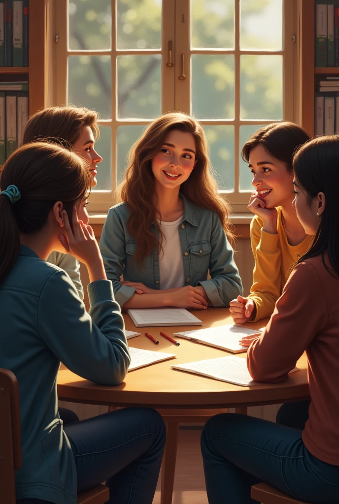 The Pursuit of Happiness: What is happiness?? Can it be achieved or is it just an illusion?? How Different Philosophies and Cultures Define Happiness.
Students talking, conversation circle, drawning