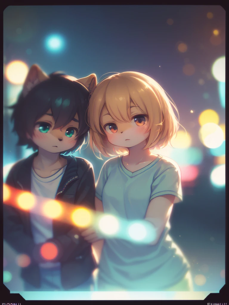 (Sumilux f1.4 36mm , Polaroid , low Latitude old color negative film , cross process , (bokeh), Long exposure , blur , flare, chromatic aberration , (soft focus), (Shallow focus) , soft glow , Maximum aperture, low Key , Transparent depiction , Tyndall) , Teenage student couple curious about sex