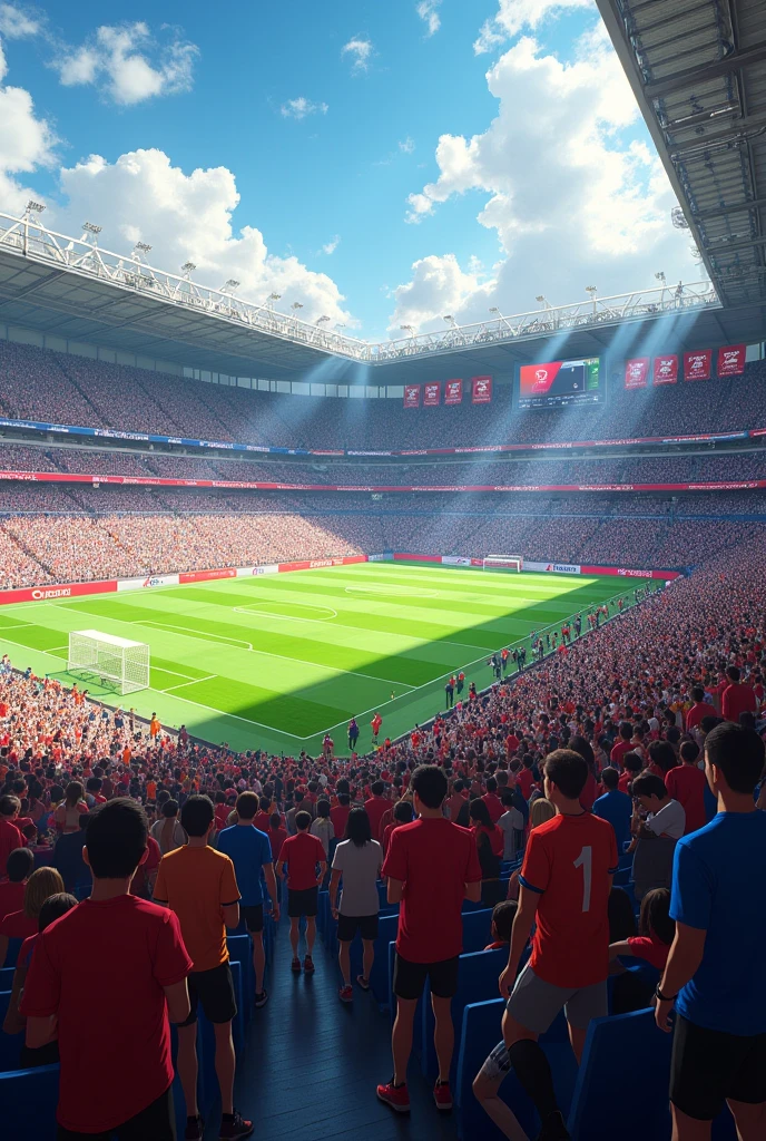 Football stadium, full of neutral fans