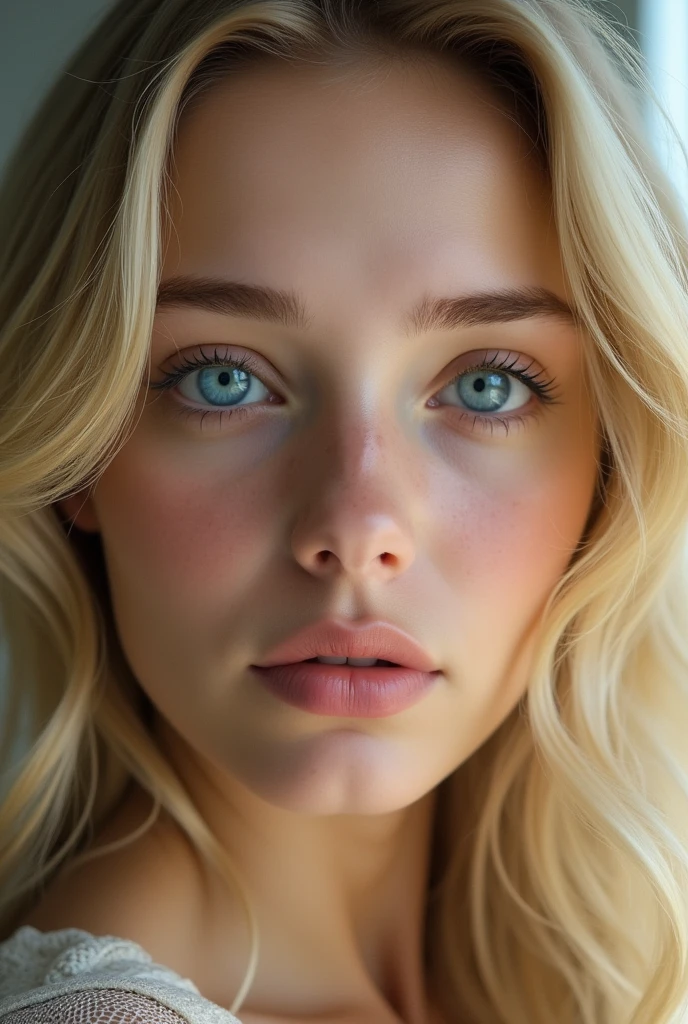 A blonde with blue eyes 