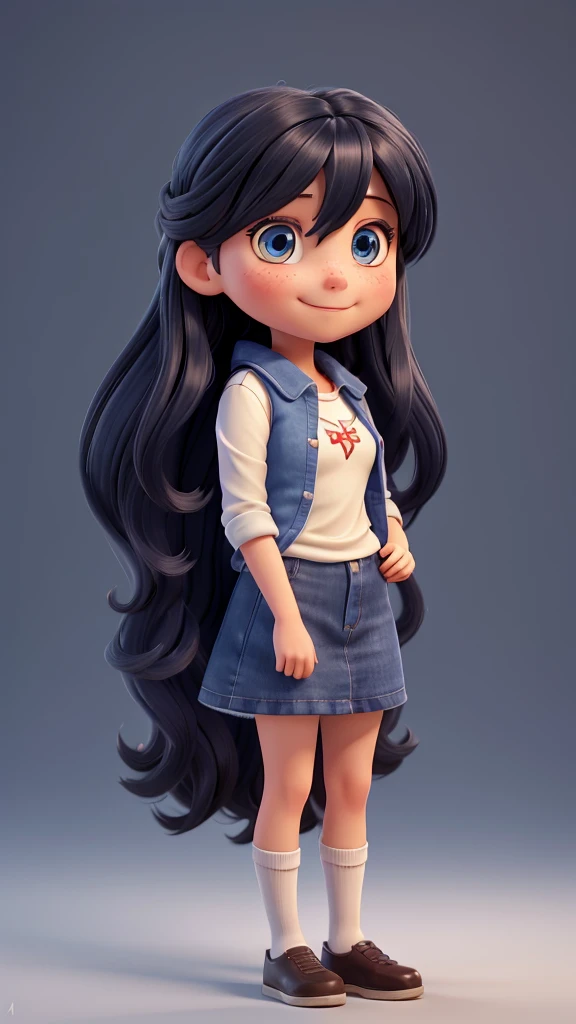 1 girl, Alone, Long hair, High resolution, looking at the viewer, smile, blush, Blue eyes, black hair, loop hair, masterpiece, anatomically correct, necessary, Awarded many times, The best quality, High resolution,