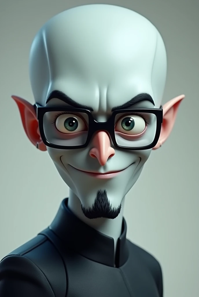 MegaMind with glasses and goatee