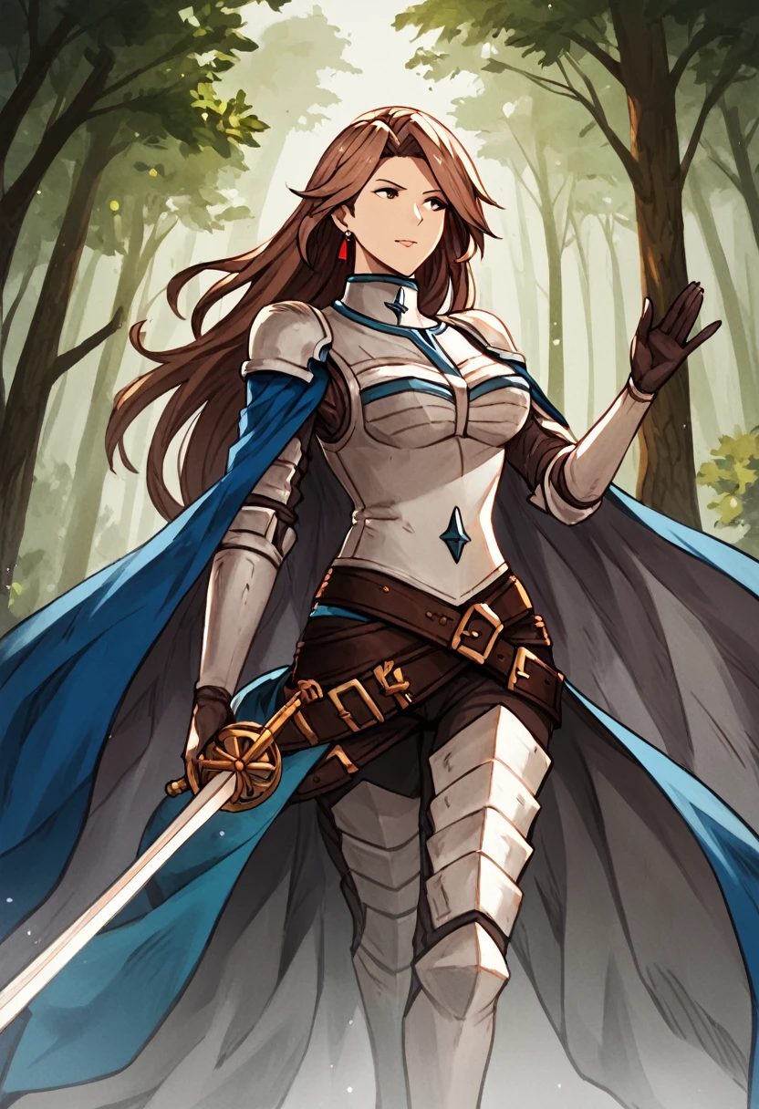 score_9, score_8_up, score_7_up, score_6_up, score_5_up, score_4_up, rating_explicit,
BREAK
1girl, katalina \(granblue fantasy\), brown hair, parted bangs, long hair, brown eyes, adult, mature, looking away,
BREAK
solo, standing, armor, cape, holding sword, walking,
BREAK
forest, cinematic, detailed background, dynamic pose, angled shot, dynamic angle, sunbeam, 