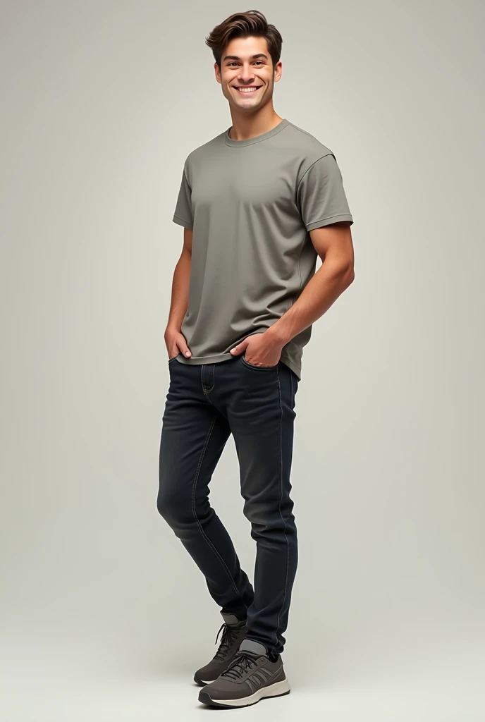 Realistic full body image of the average young man from New Jersey 