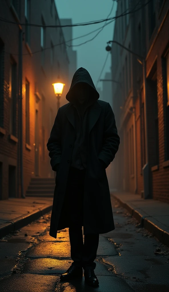 A man lurking in the shadows on the streets of the United States in 1970