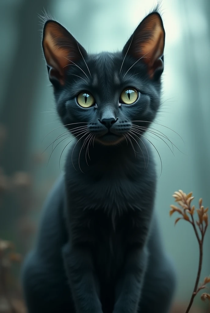A cat without white eyes