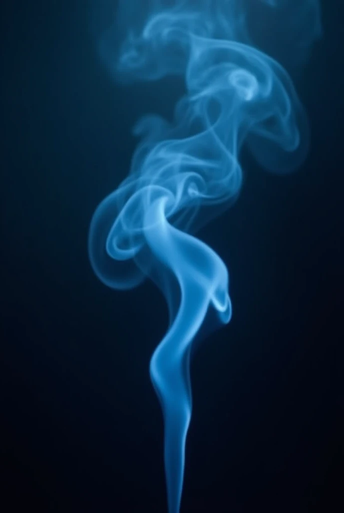 blue big smoke, black background, full, distance