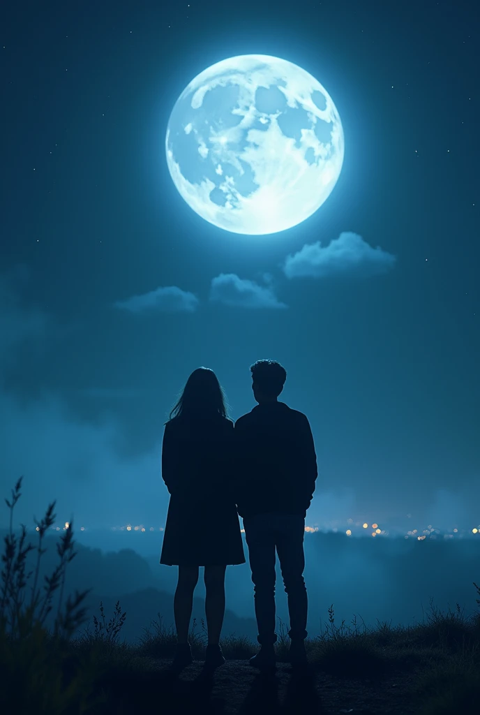 You can take a photo of two people from behind looking at the moon with a sythmwave filter