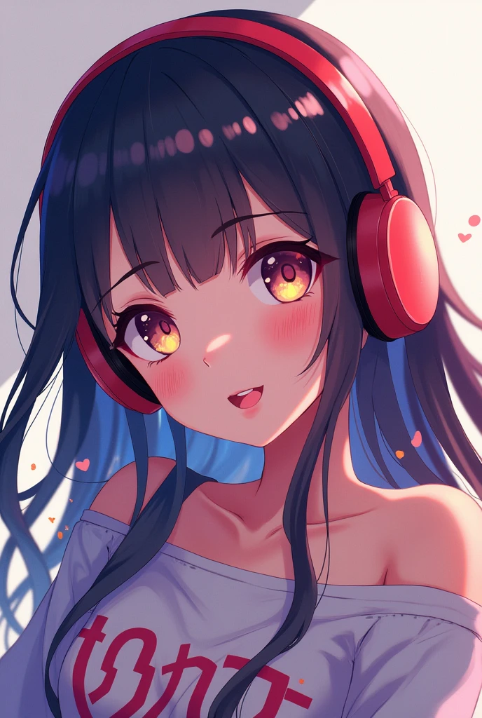 I take a profile picture that has to do with music and a female anime face I liked but with headphones
