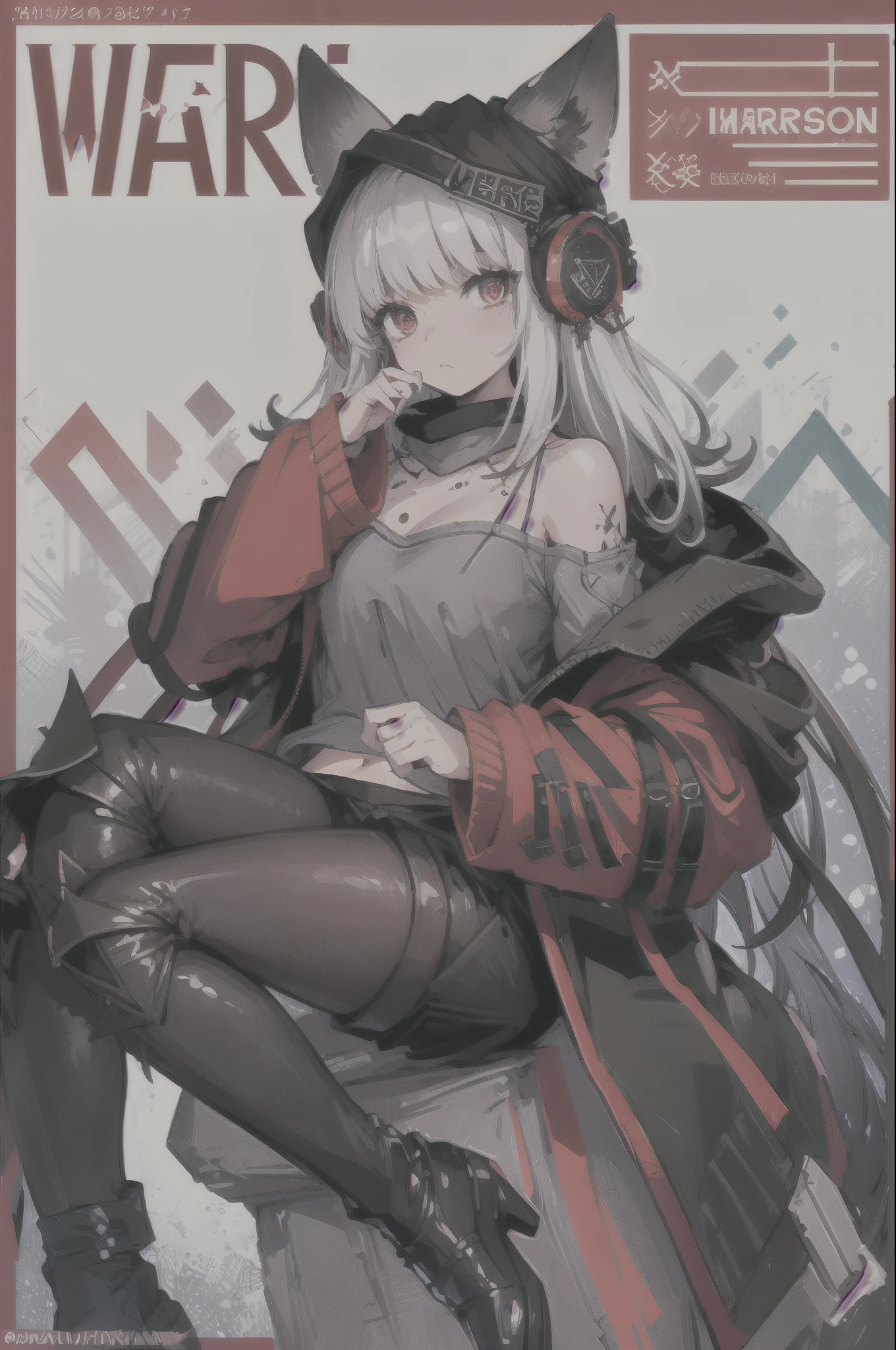 1girl,excellent lighting, sidelighting,(curvy:1.2),origin, 1girl, solo, pantyhose, boots, tail, long hair, black footwear, looking at viewer, sitting, off shoulder, red jacket, knee pads, fox tail, from side, off-shoulder grey shirt, bare shoulders, grey shirt, fox girl, black pantyhose, red background, ,(Highest picture quality), (Master's work), (Detailed eye description), (8K wallpaper),(Detailed face description),(flat color:1.3),(magazine_cover:1.4),(multicolored_background:1.3),striped_background,card_background,mixed-language_text,dvd_cover,cover page,looking at viewer,full body, industrial_pipe,rust,(warning sign:1.2), (caution tape:1.3), (expressionless),midriff,beautiful detailed collarbone,
((masterpiece)), (((best quality))),((beautiful detailed eyes)),(eyelash),1 girl,Shiny skin,oil,small breast,short hair,white hair,Dark eyes,Bloody Scar,Fallen Angel,Satan,Demon God,blood eyes,Bloody Body,extremely detailed CG unity 8k wallpaper,masterpiece, ((ultra-detailed)), ((illustration)),colorful,wallpaper,despair,Crying Dead,Rotten Corpses,Unknown terror,death,Pride,Wrath,Sloth,Greed,Envy,Gluttony,Lust,Wings of Six Fallen Angels,Unspeakable terror,black sun,black hole,Antireligious,cross,Do not touch,serious
,((best quality)),(((((masterpiece))))),Amazing,extremely detailed CG unity 8K wallpaper,highly detailed, finely detail,ultra detailed,(((doujinshi))),artbook,shining ,Delicate face,beautiful detailed sky,cinematic lighting,cinematic shadow,dramatic angle,depth of field,lens_flare,light_rays,light_particles 