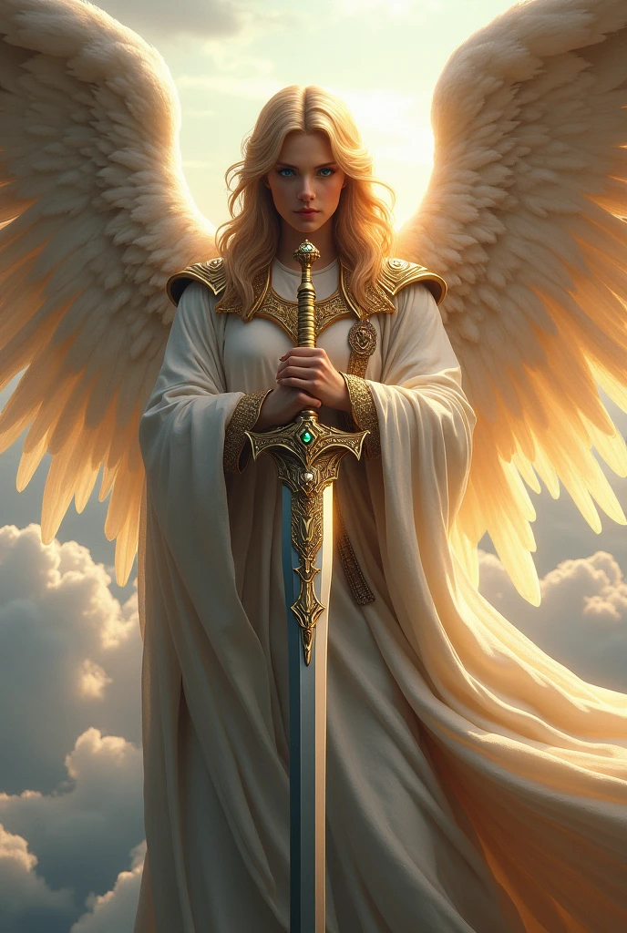 An angel with a realistic sword