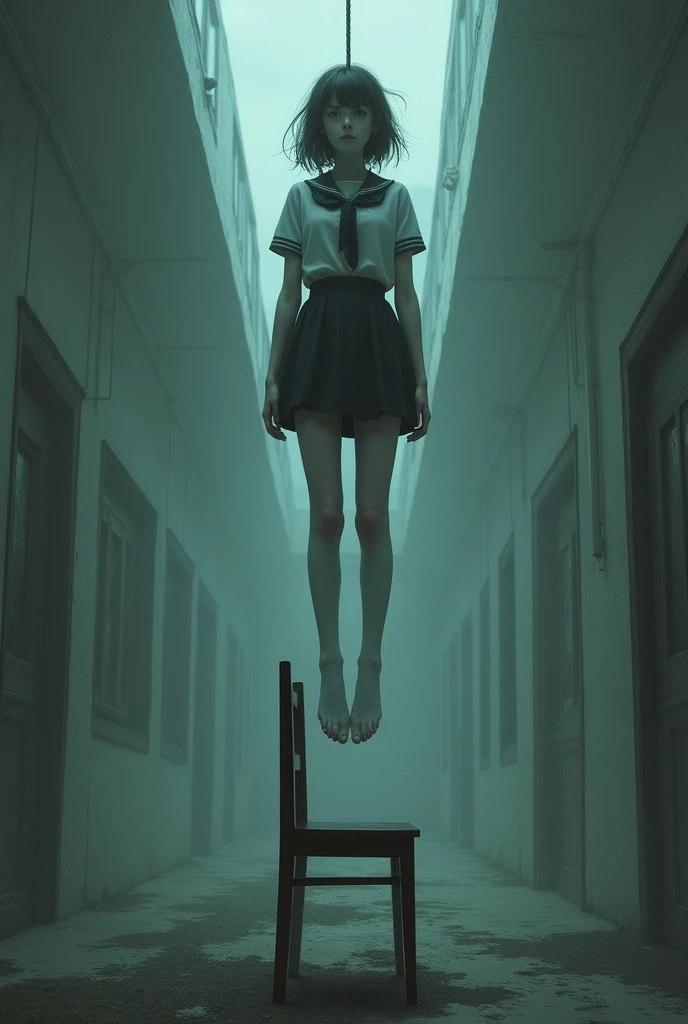 Female student in white socks and high heels was hanged to death