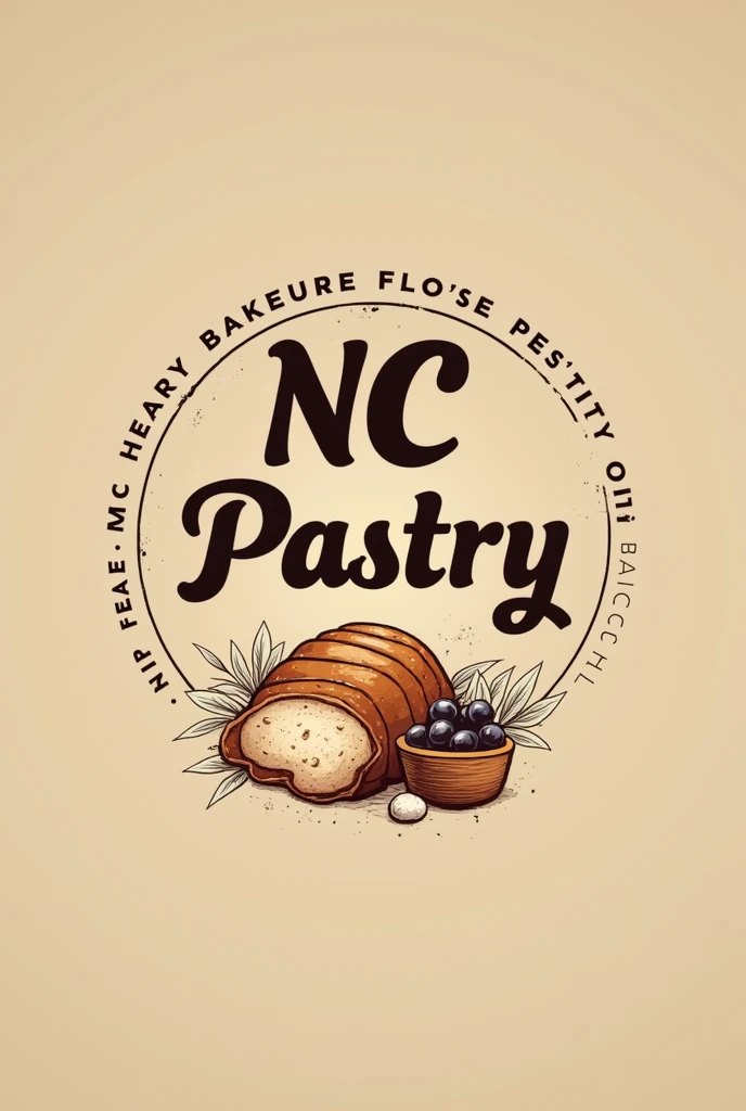 A logo for a bakery with the name: NC PASTRY