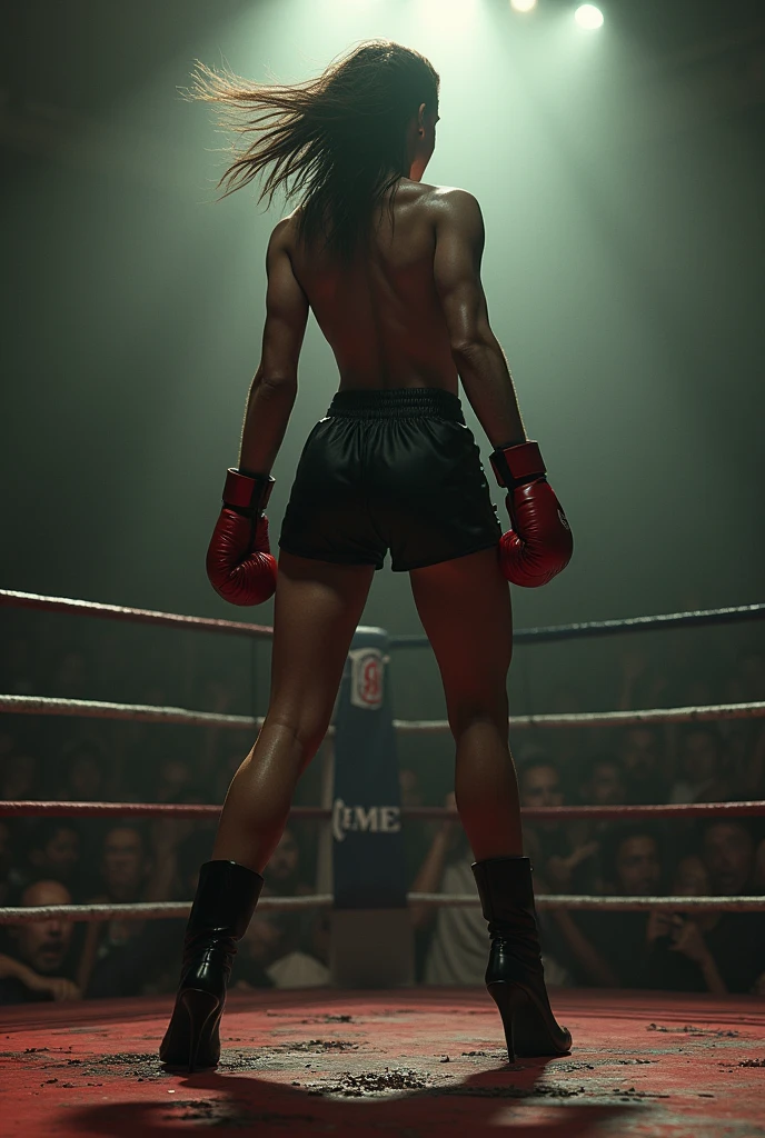 Everyone should be afraid of the very tall female boxer. The character's name is Jane. When I say Jane, this woman comes out. Jane fights a man, but Jane is almost twice as tall as the man. She is very beautiful. Who won? The man's condition is beautiful. Jane squeezes her by the throat. Jane has a boxing match next week. She should train and grow taller.. Let the boxing begin, Jane break the man's nose, and the match end, who won?