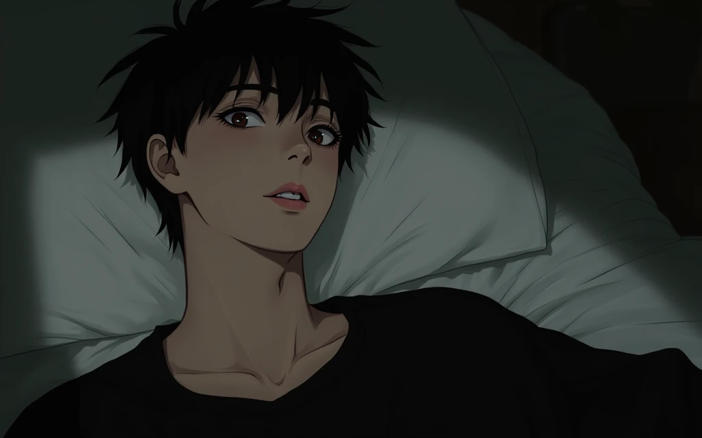 GGeneal an image of that shoujo style boy who looks cute as he is and as if he were drawn on a sheet of paper and pencil, so that it has the effect of being drawn manually, do it in another context, That is, he is not lying down