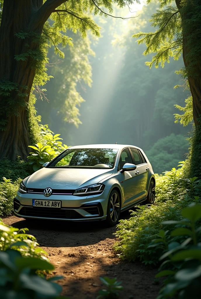 Volkswagen Golf MK4 in a lush natural setting