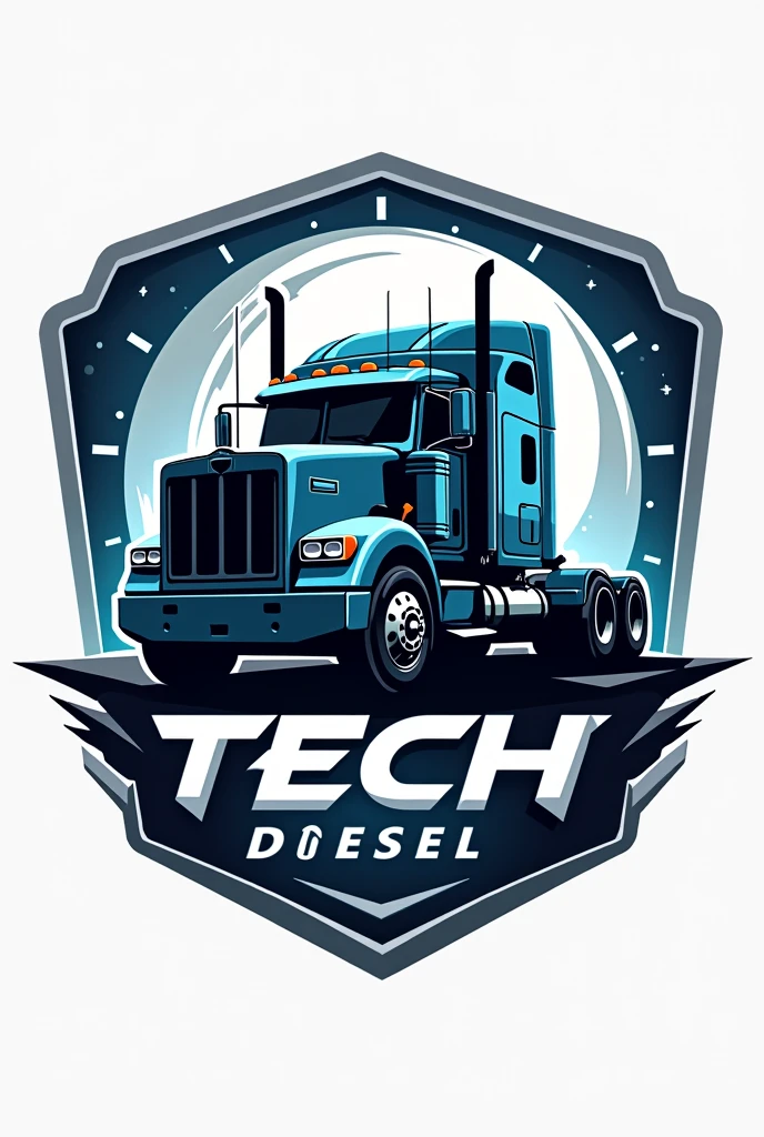 Create a logo for a company called tech diesel Add a truck