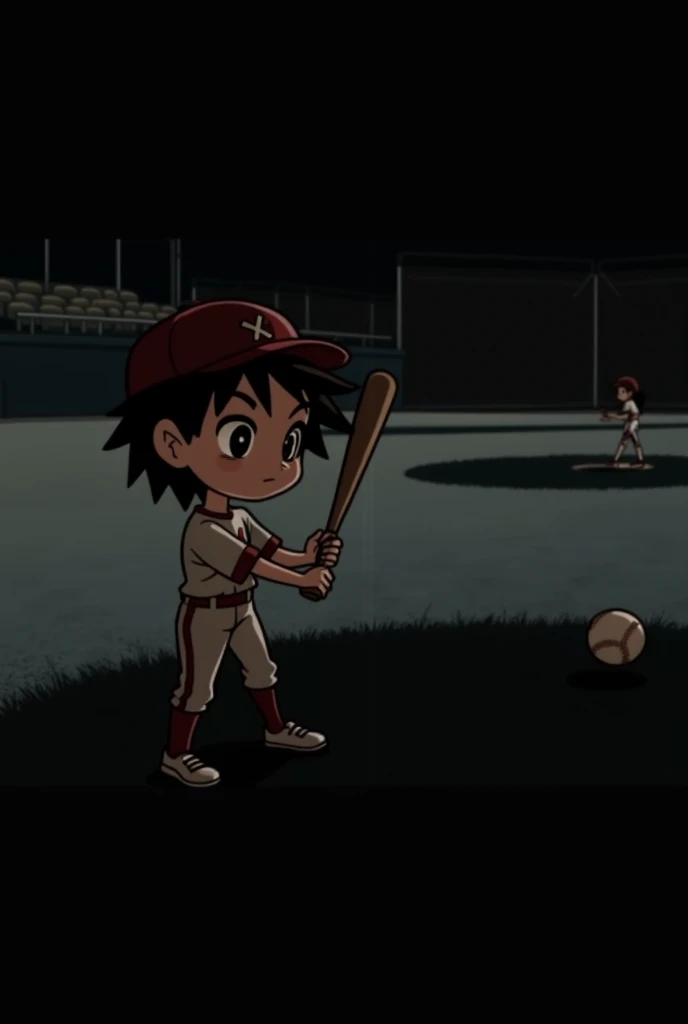 GGeneal an image of that shoujo style boy who looks cute as he is and as if he were drawn on a sheet of paper and pencil, so that it has the effect of being drawn manually, do it in another context, That is, he is not lying down. Now you have a boy playing baseball