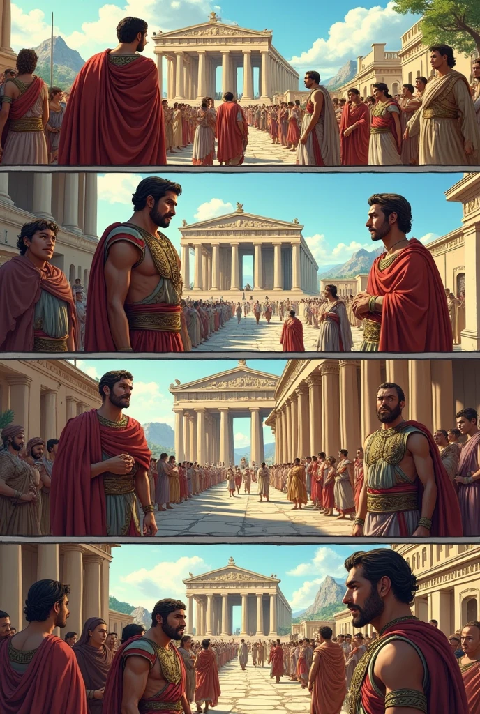 Comic of 5 images about Greco-Roman antiquity 