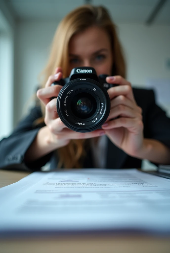 A photo that is being taken by a human, just paperwork and that is realistic