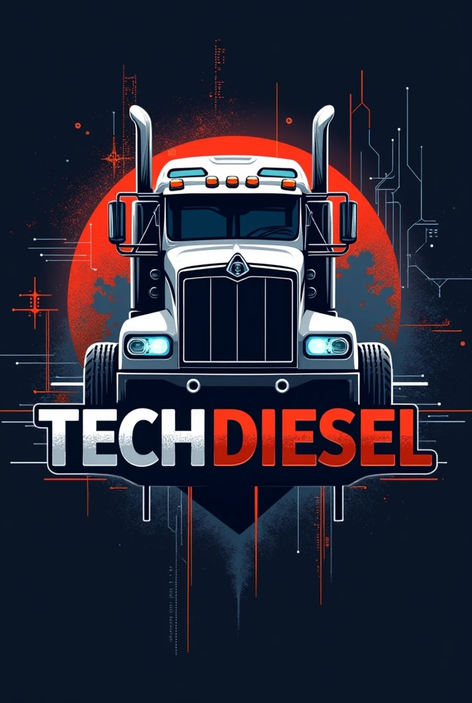 Create a logo for a company called tech diesel Add a truck