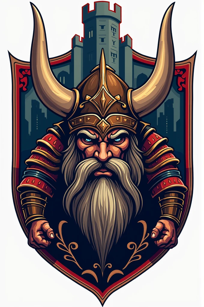 Logo of Heroic Military College with a Viking