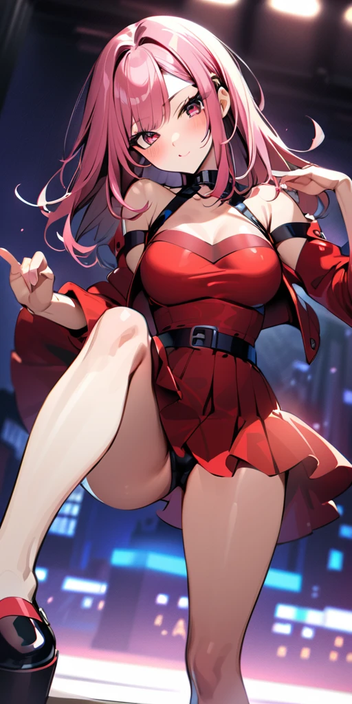 ((Highest quality、masterpiece、Anime Style、Highest quality、High resolution、8k、detailed、ultra-detailed:1.3))、Long legs、Sharp focus:1.2, Beautiful woman with perfect figure:1.4、(smile:1.2), double eyelid、30-year-old woman、Sexy pose、((((Shut your mouth.、One Woman、ワンピース:1.5)))),The background is tokyo